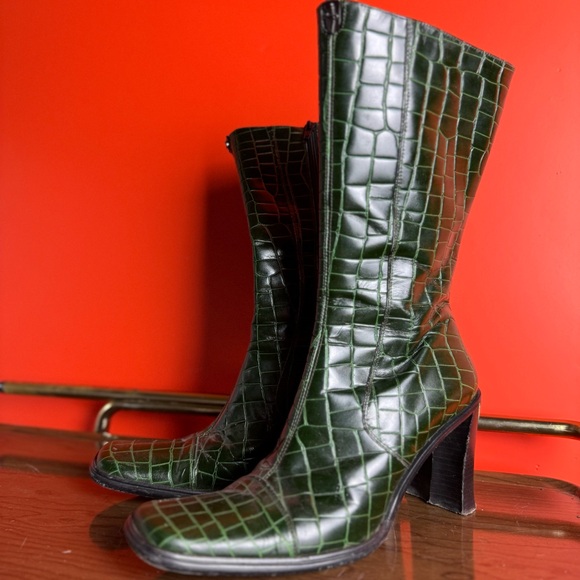 Cesare Paciotti real leather aligator print made in Italy emerald heeled boot - Picture 6 of 6